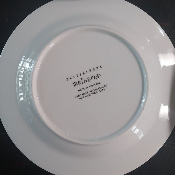 Pottery Barn Reindeer Salad Plates Mint Condition - Picture 6 of 7